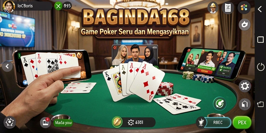 Tampilan menarik dari gameplay Poker yang mendebarkan.