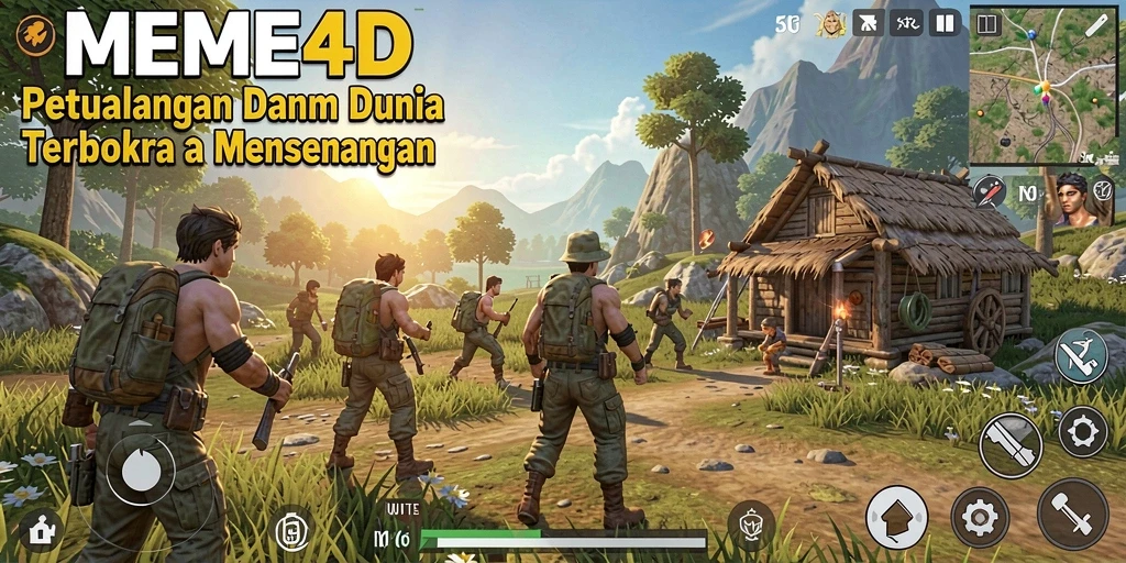 Screenshot gameplay memperlihatkan petualangan di dunia terbuka yang dinamis.