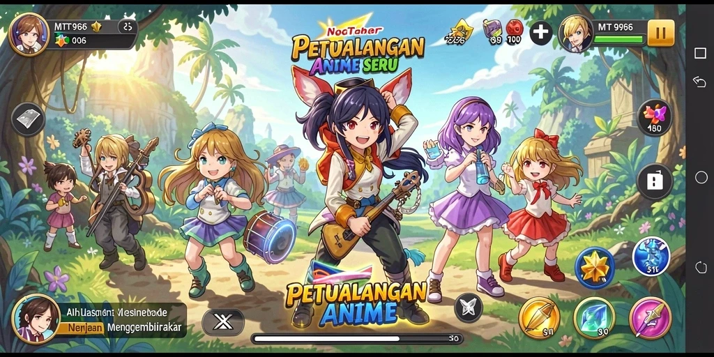 Tampilan gameplay MT966 yang menakjubkan dengan karakter Anime ikonik.